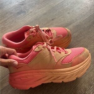 Hoka One One Pink and Tan Women's Sneakers